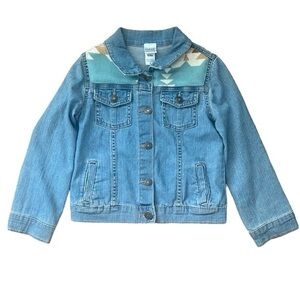 Cindy Love Aspen girls western Pendleton wool blanket trimmed jean jacket